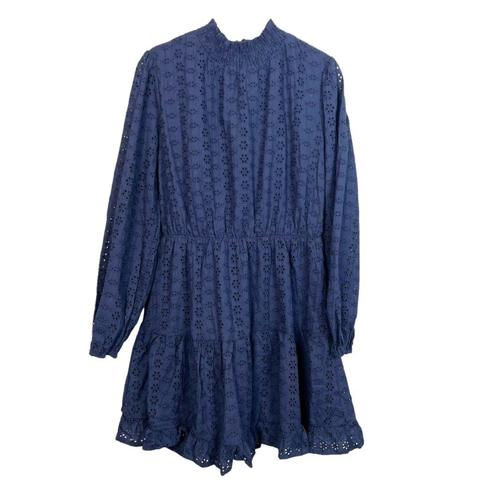 LOST + WANDER Sunday Funday Eyelet Detail Long Sleeve Cotton Minidress M NWT - Picture 4 of 14